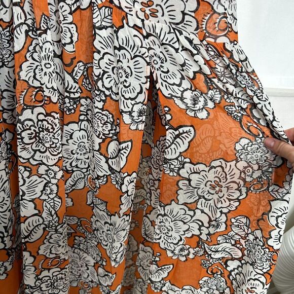 Nina Parker Orange Floral Maxi Dress Cover Up Resortwear Vacation Plus Size 4X - Picture 9 of 11